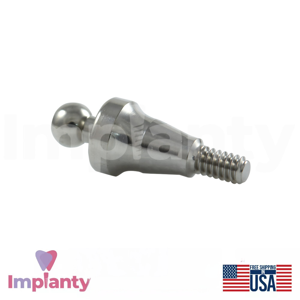 1x Dental Straight Ball Attachment Extra Soft Set Conical Connection NP 2.25mm