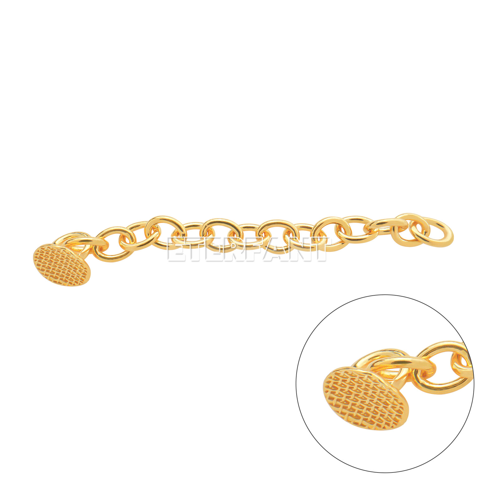 ETERFANT Dental Orthodontic Lingual Button Chains Round Base Plated Silver/Gold
