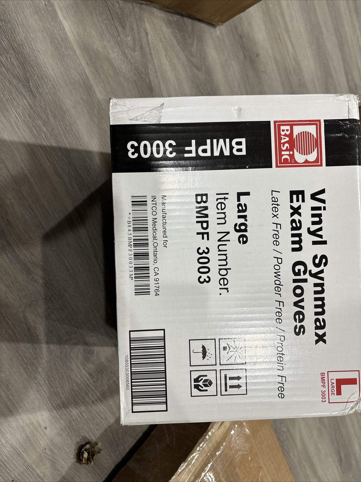 10 Boxes of 100 – Synmax Vinyl Exam Gloves Large BMPF 3003