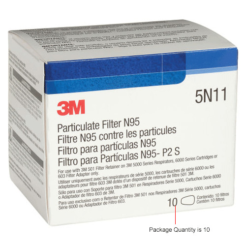 3M 5N11 N95 Replacement Particulate Filter For 3M Respirator 10 Filters Per Box