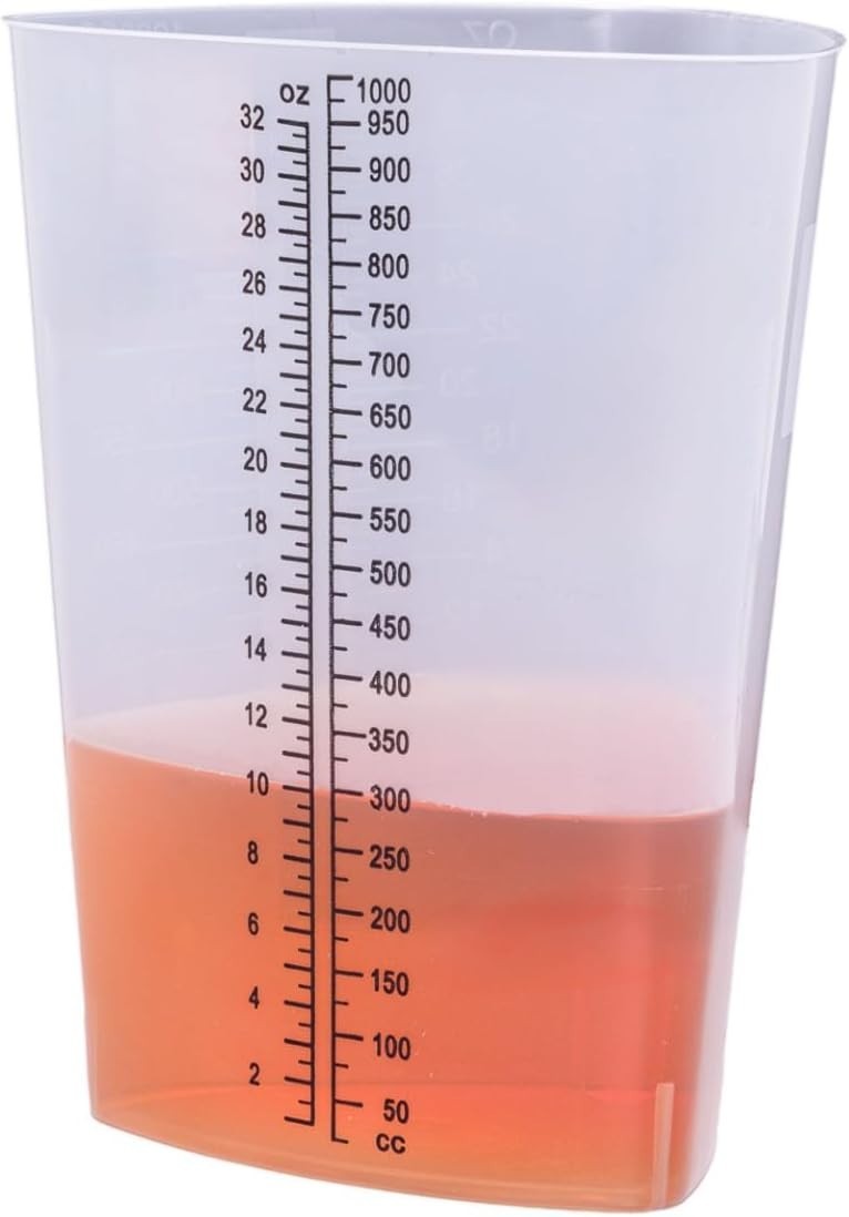 Plastic Graduated Triangular Container Beaker Measuring Cups Set 5 Pack 32oz