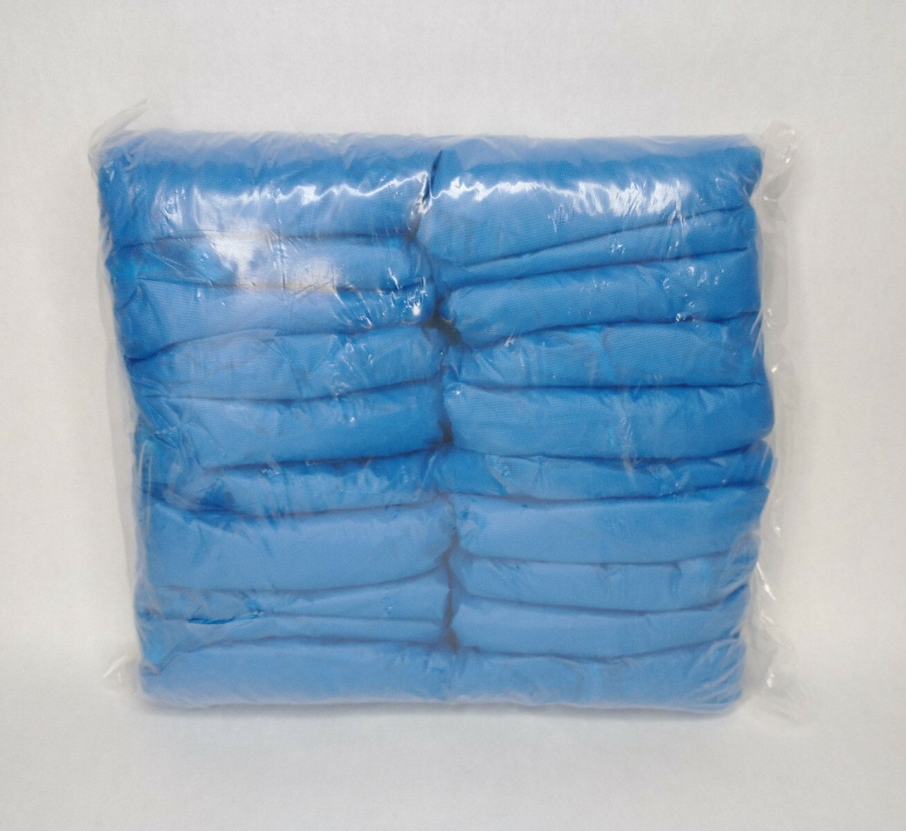Blue Plastic Disposable Shoe Covers One Size Fits All