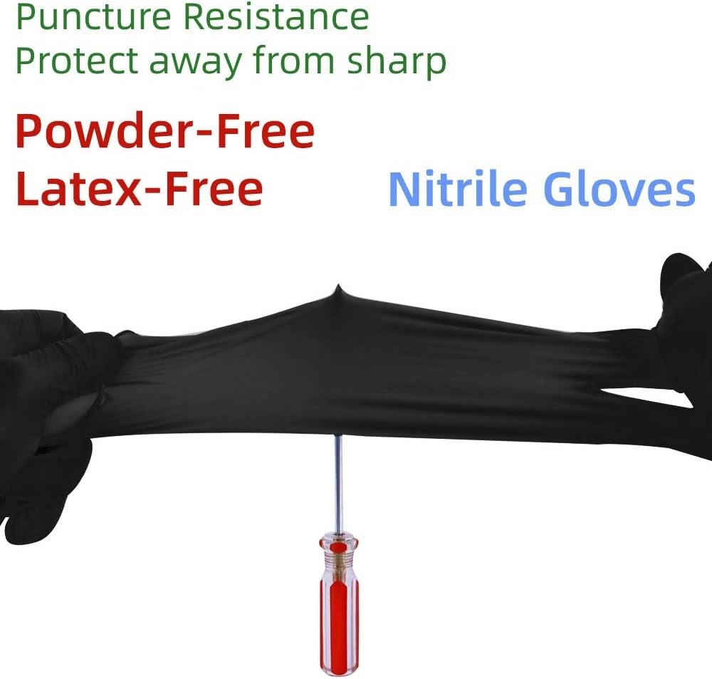 Nitrile Disposable Gloves Pack of 100, Latex Free Safety Working Gloves for F…