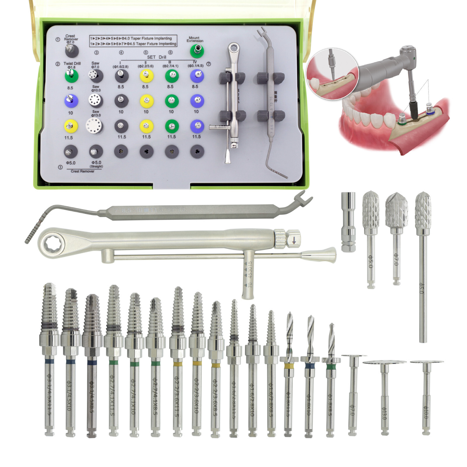 Implant Drivers Hiossen ESSET Surgical Kit Ridge Expansion Drill Crest Remover