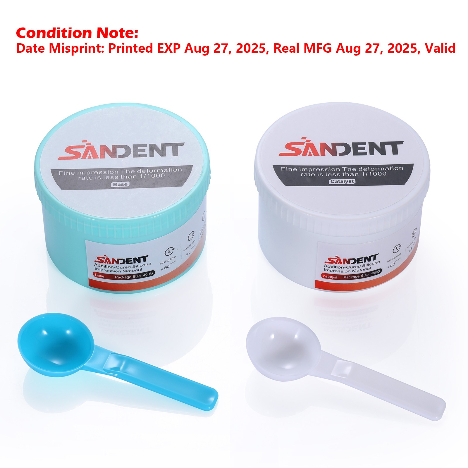 Dental Putty PVS VPS Impression Material Base Normal Set 2 x 400g
