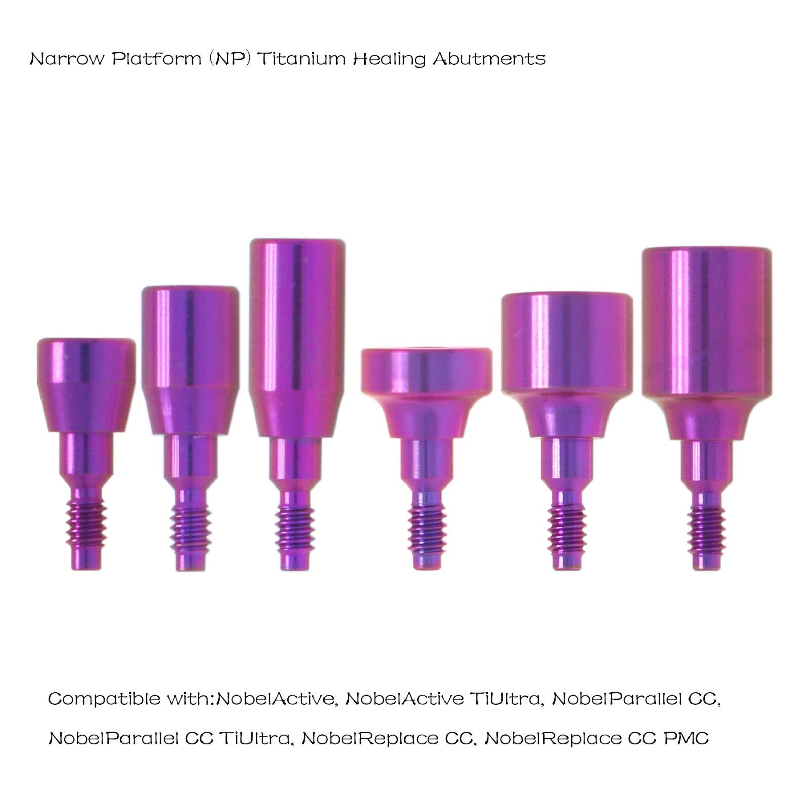 5Pcs US Dental Healing Abutment Cap NP/RP Internal conical Fits Nobel Biocare