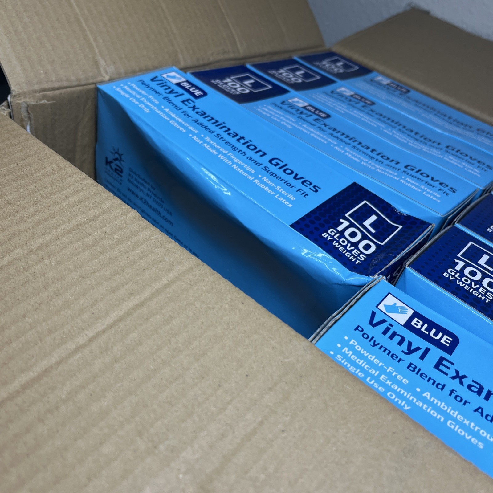 Nitrile-Vinyl Blend Gloves Disposable Latex Free Multipurpose Blue Large-1000
