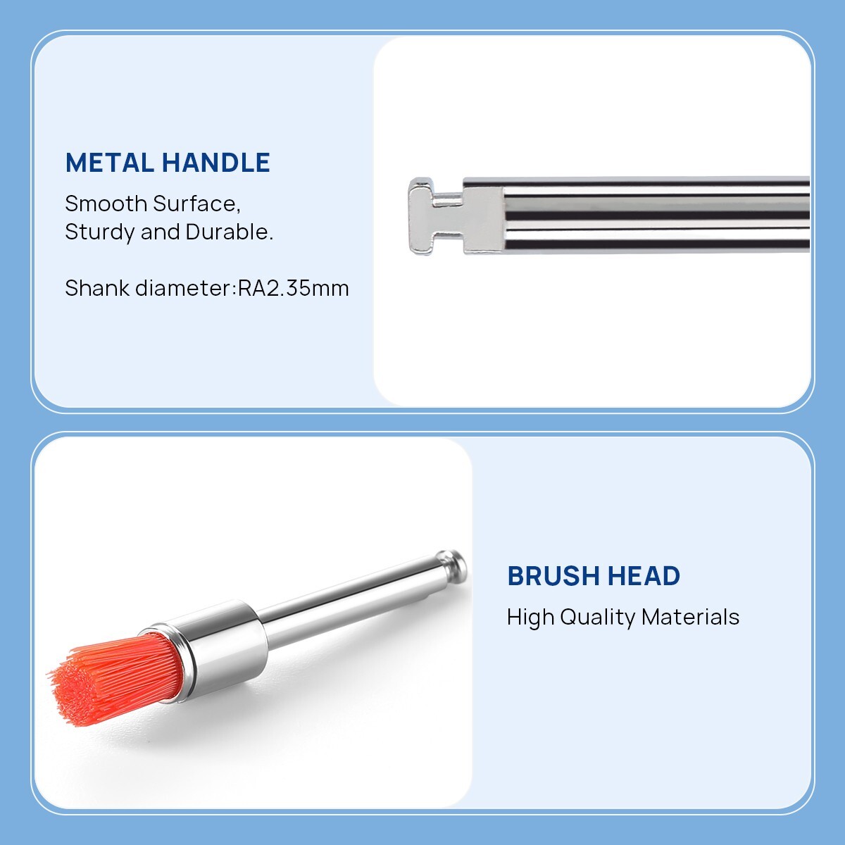 牙科五颜六色的尼龙材料抛光 Prophy Brush Bowl RA Flat Latch Type-