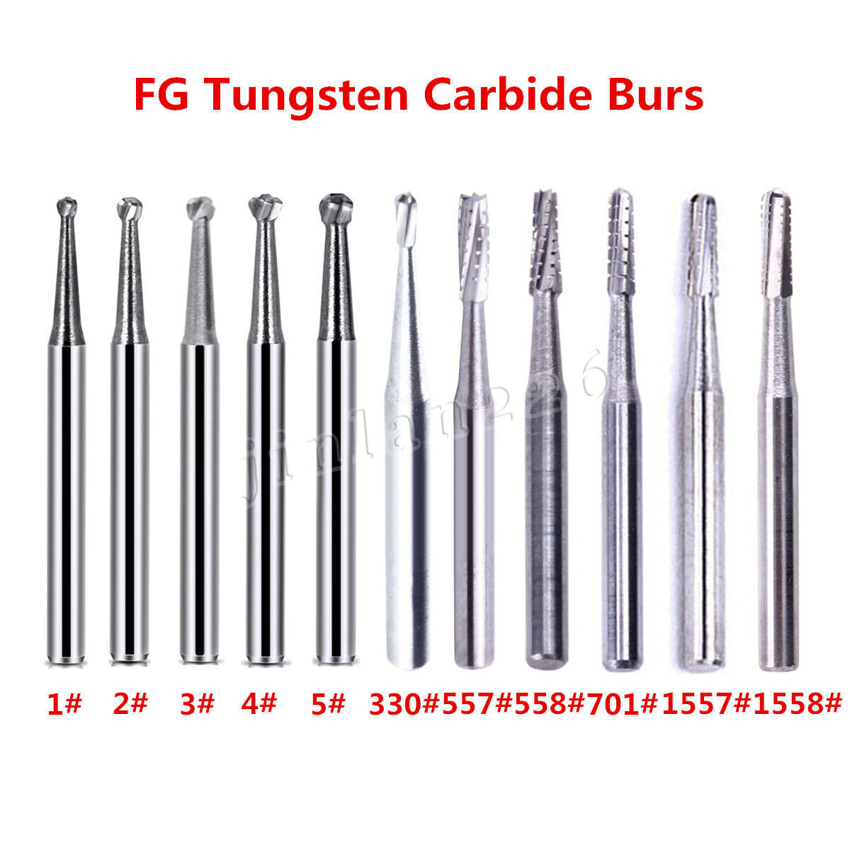 Dental FG # Straight Fissure Crosscut Carbide Burs For High Speed Handpiece