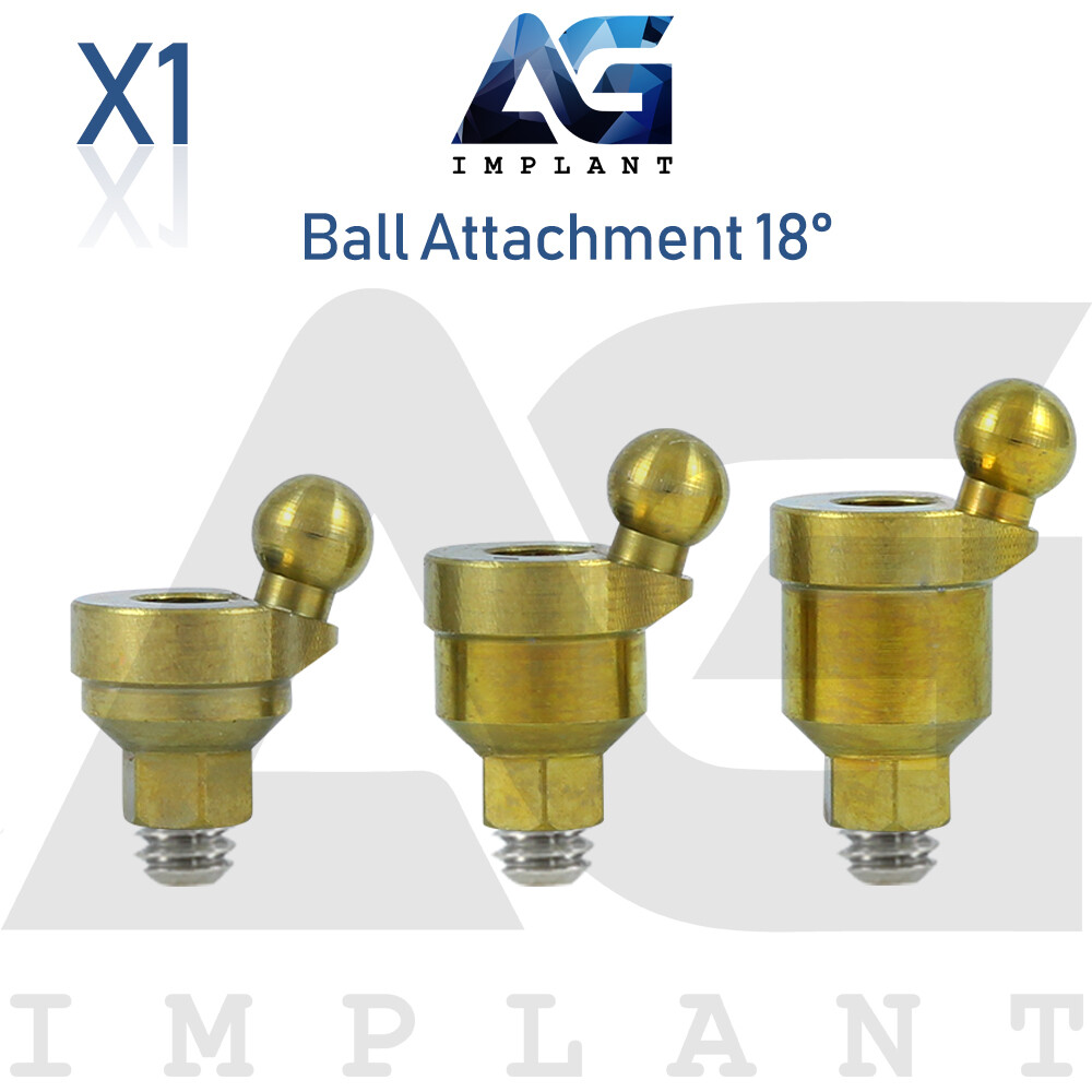 Angled 18° Ball Atta chment Titanium Abtment Internal Hex