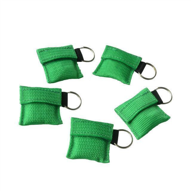 200pcs Random Color CPR No Label Nylon Keychain Transparent CPR Mask CPR Kits