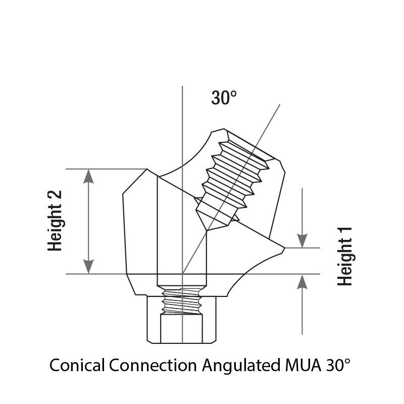 1x Plastic Sleeve Set Conical Angulated 30° Abutment Multi-Unit 1.6 RP Ø4.3-5.0