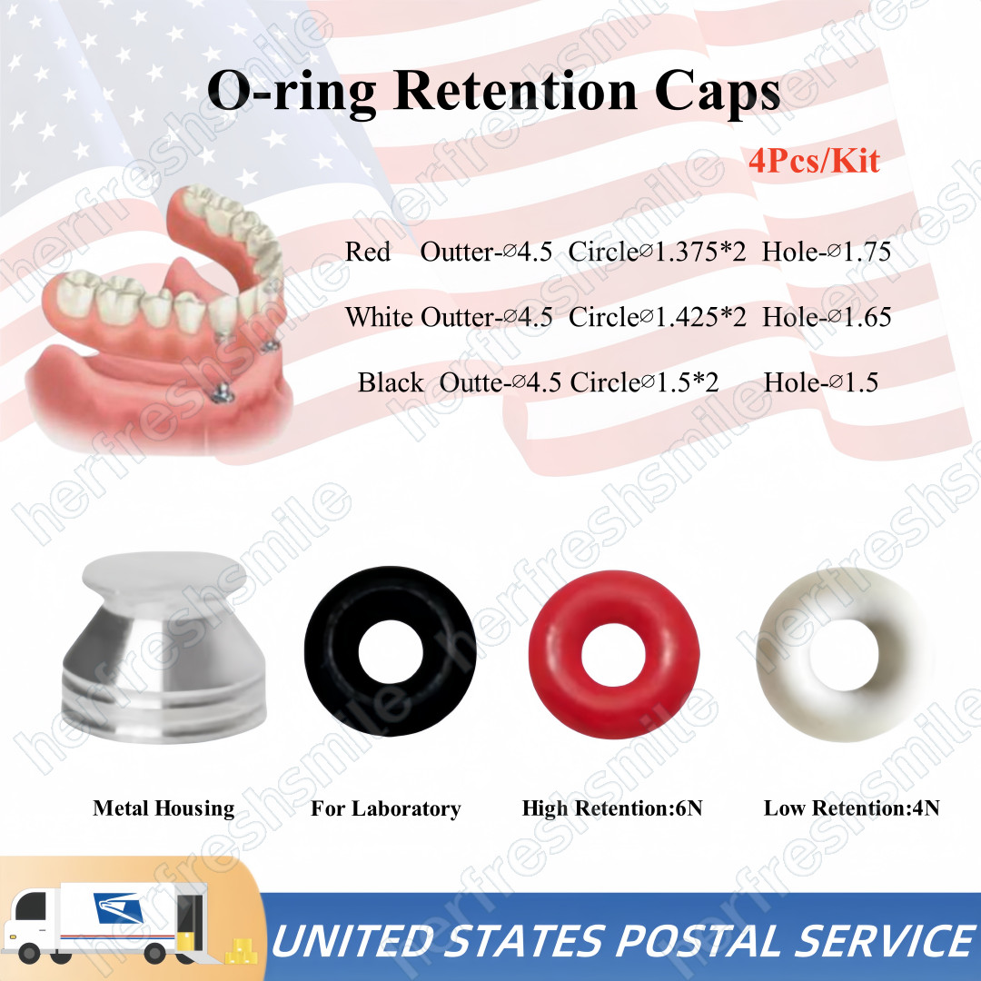 Dental O-ring Retainer Caps Kit For Implant Osstem Ball Attachment Abutments USA
