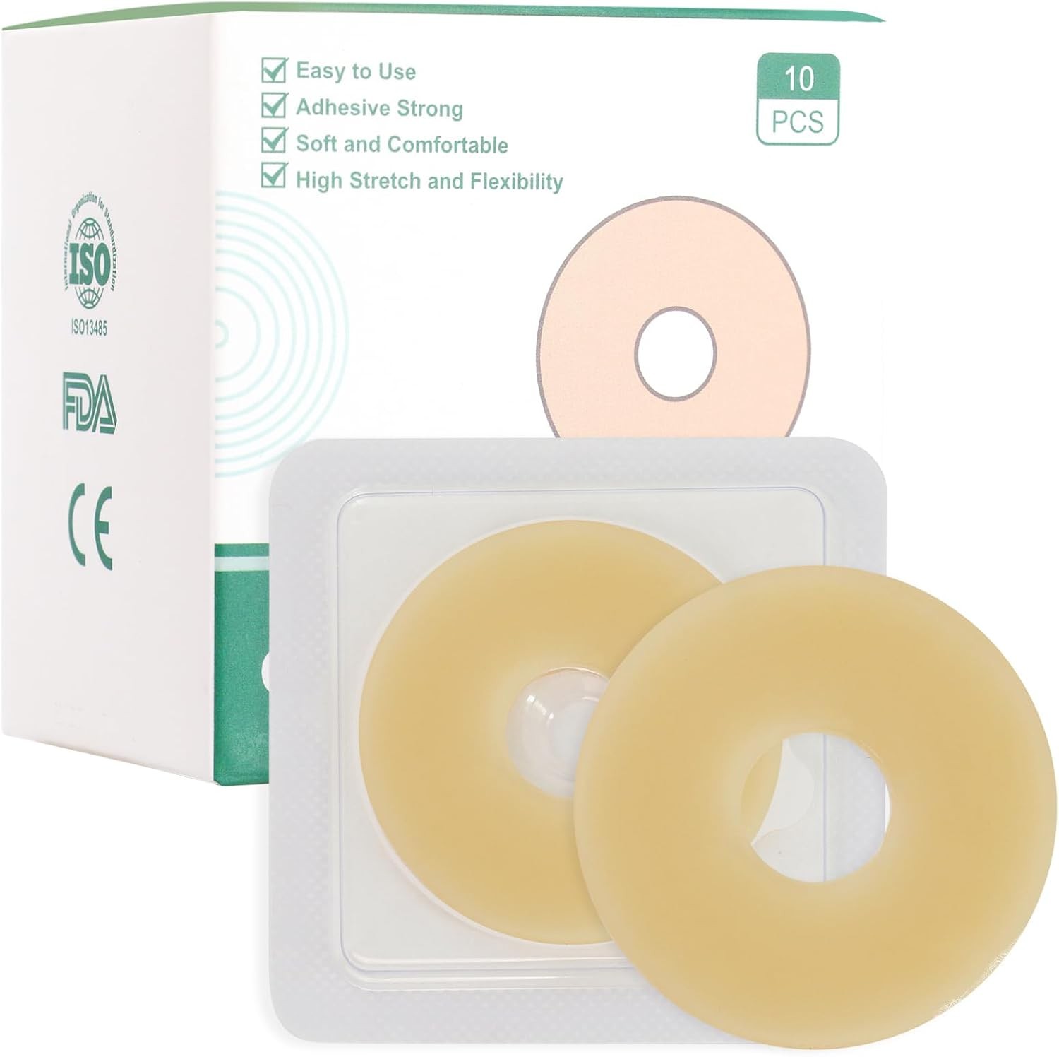 Moldable Ostomy Rings 2 Inch 50mm Hydrocolloid Skin Extender 10 Count