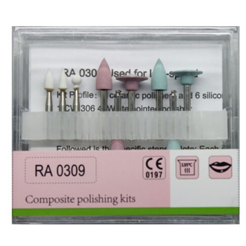 2 Kits Dental Ceramic Rubber Composite Polishing Kit Low Speed Polishers RA0309