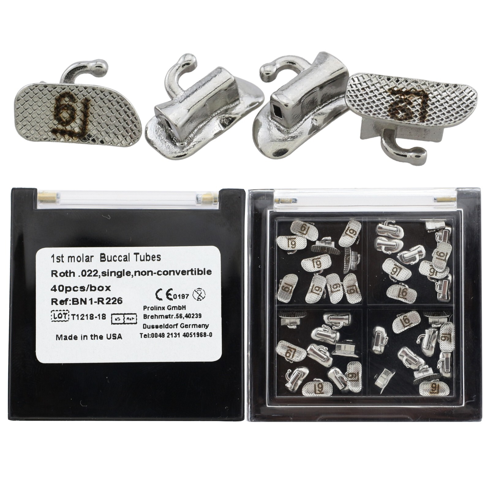Creative Orthodontic Buccal Tubes Laser Marked tubos de ortodoncia Molar Bracket