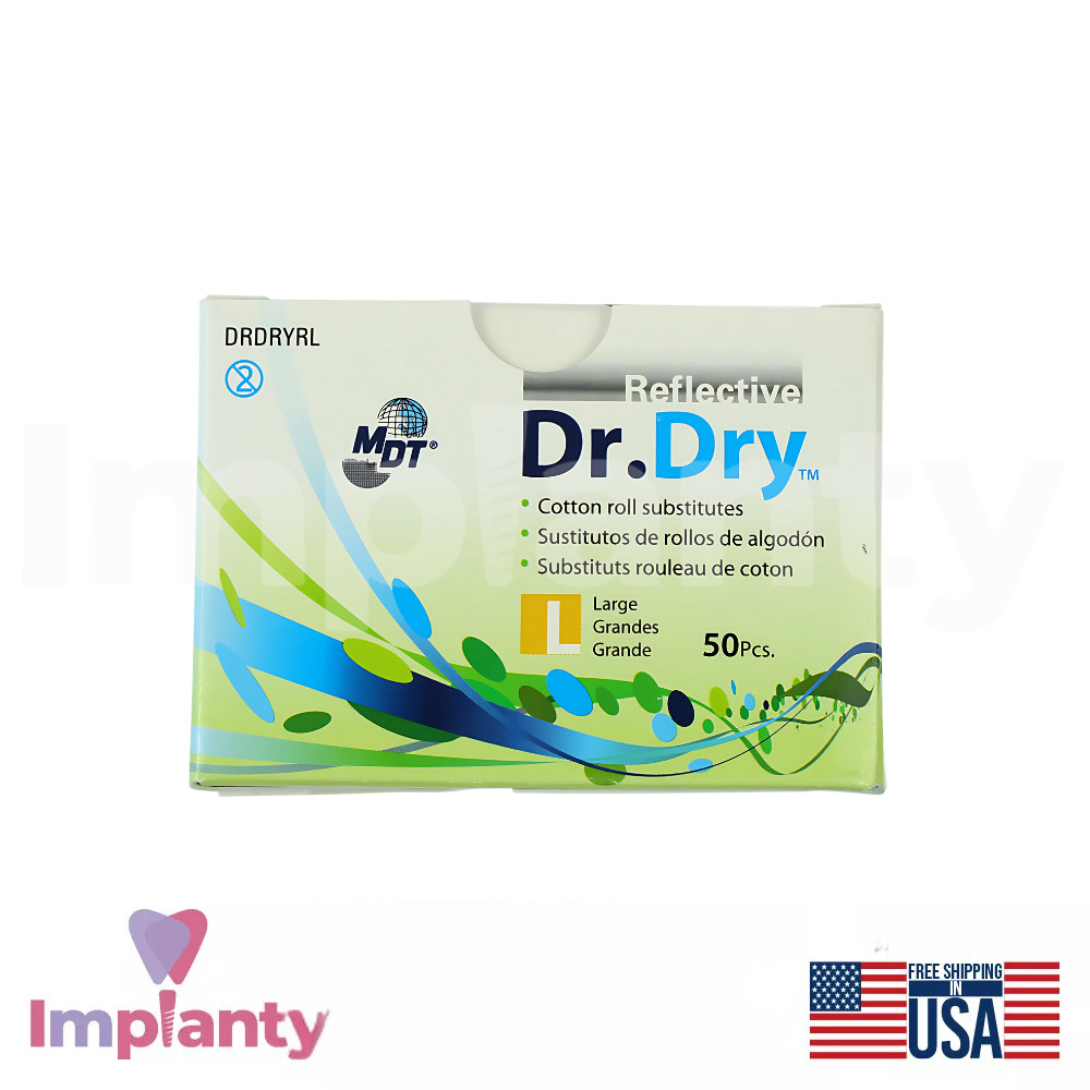 1x Dental Dr.Dry Cotton Roll Substitute Reflective Pads 50pcs Absorbs Saliva