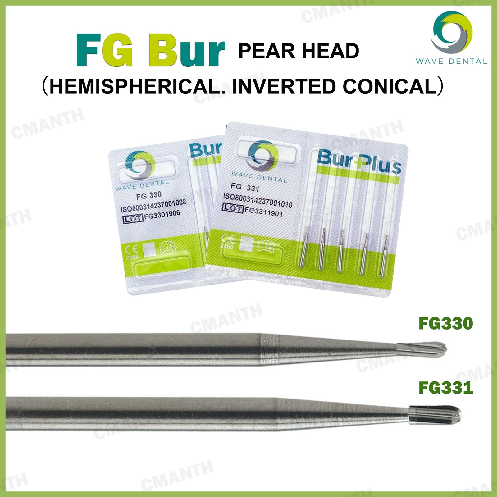 WAVE Dental Burs Tungsten Carbide Drill Bits FG Series For High Speed Handpiece