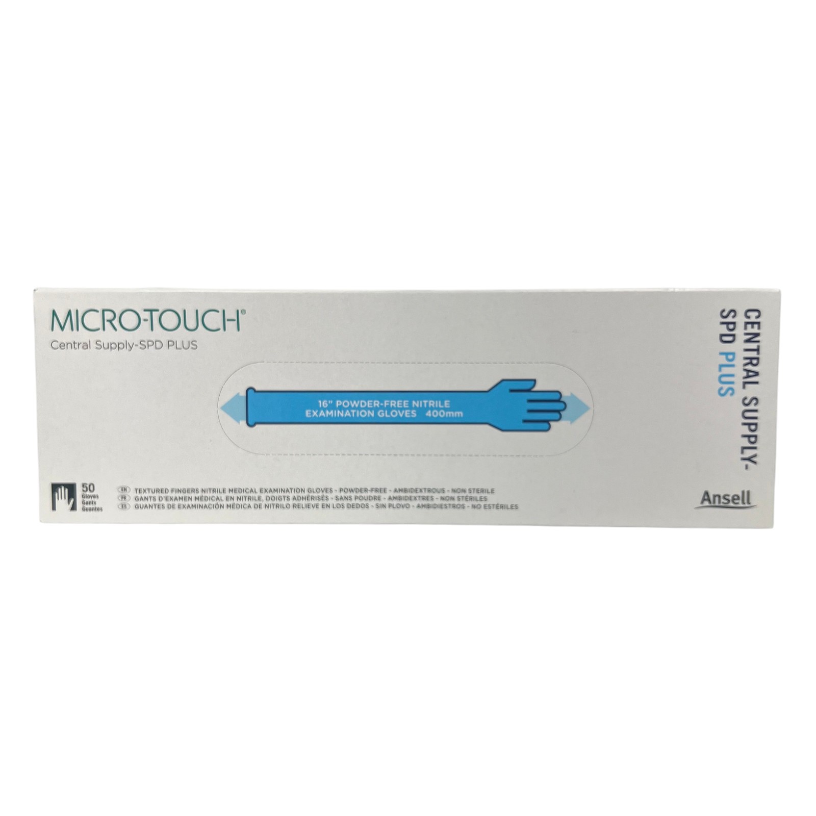 Ansell Micro Touch 16 in Nitrile Sterile Powder Free Exam Gloves Medium 50 Pair