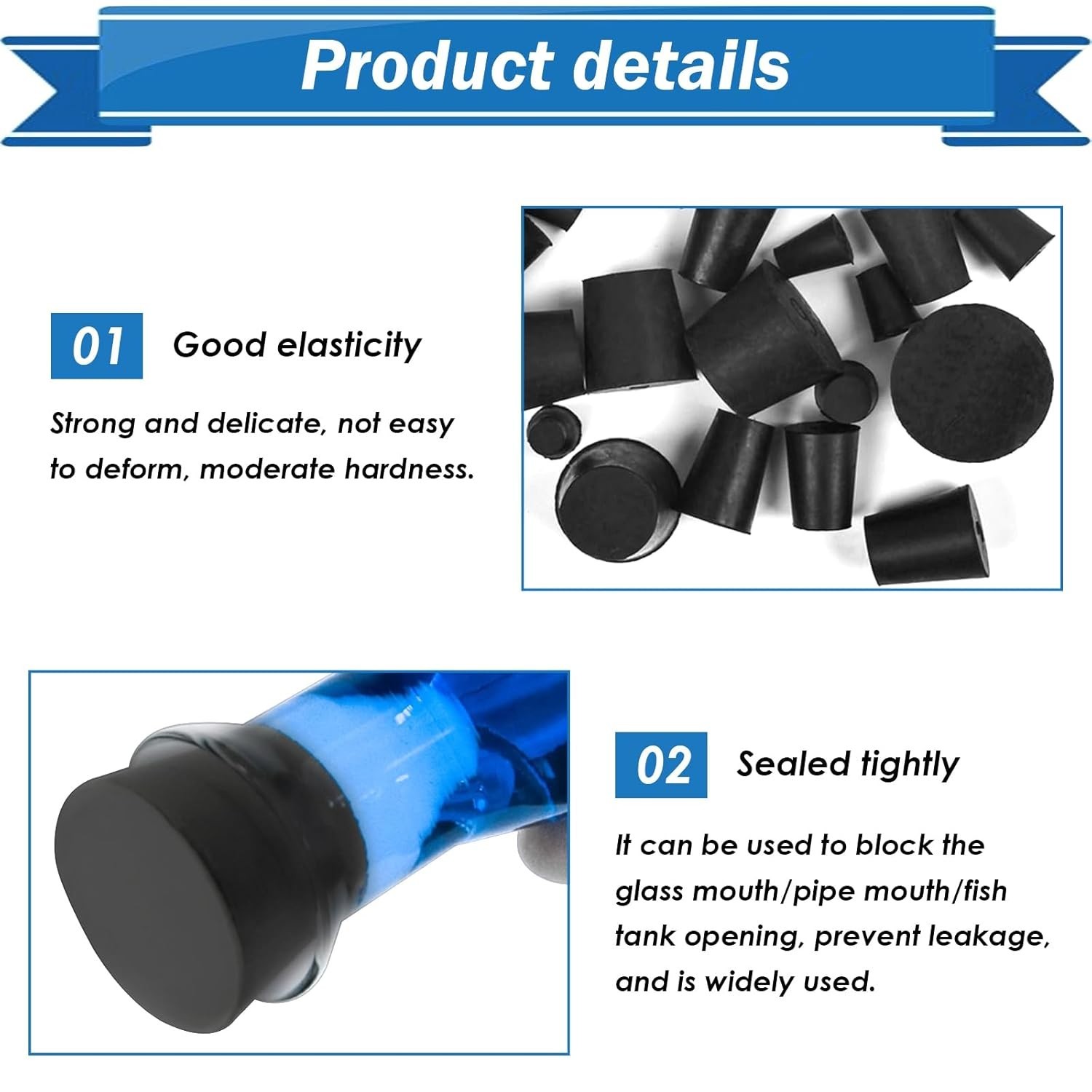 11 Sizes Solid Rubber Stoppers – 24 Packs for Superior Sealing and Versatility