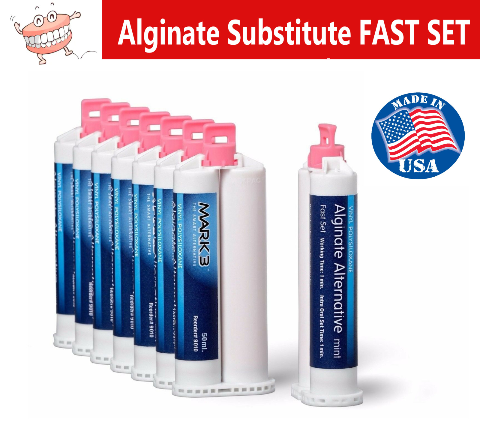 Dental Alginate Substitute Fast Set Pre Mixed Cartridges (50ml per Cartridges)