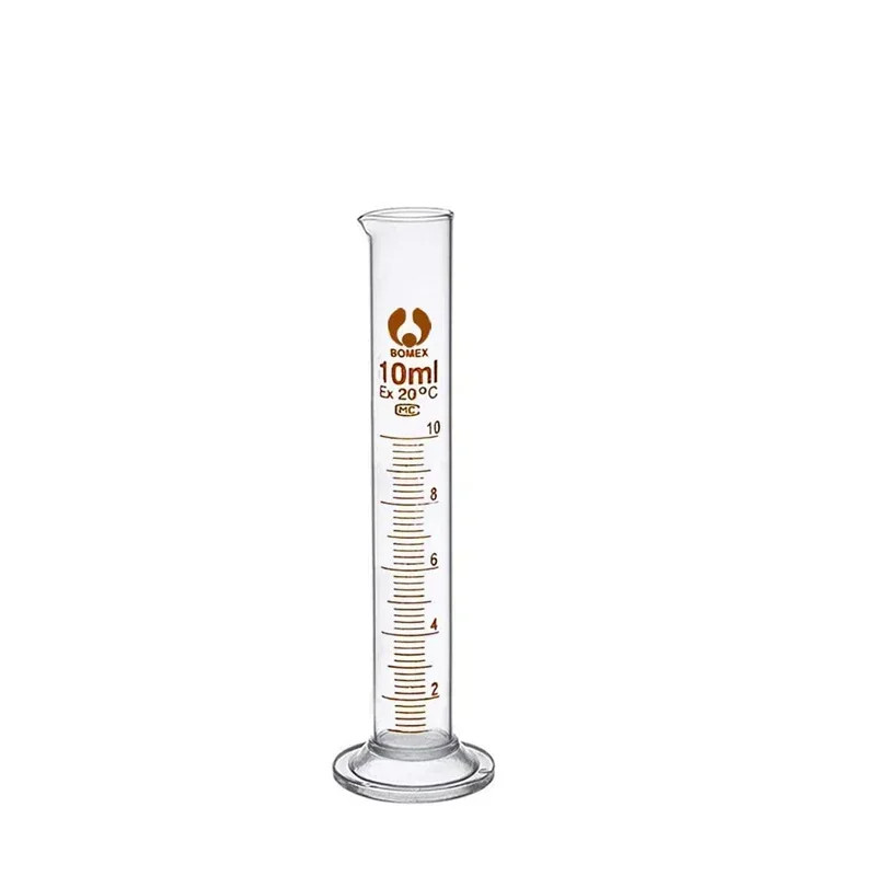 Lab Measuring Cylinder Set 5ml 10ml 25ml 50ml 100ml 200ml 500ml, Thick Glass Gra