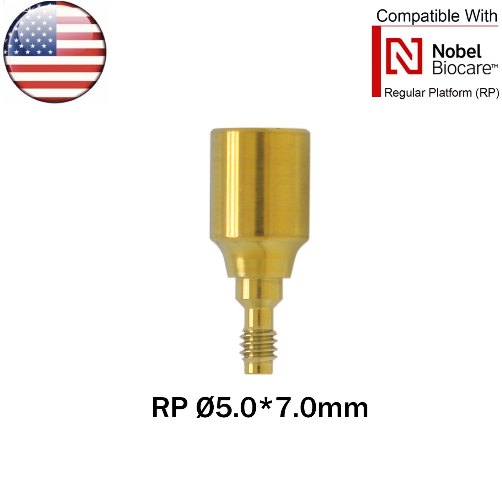 US Dental Healing Abutments Cap RP ∅3.6/5.0/6.0 H3/5/7mm fits Nobel Biocare