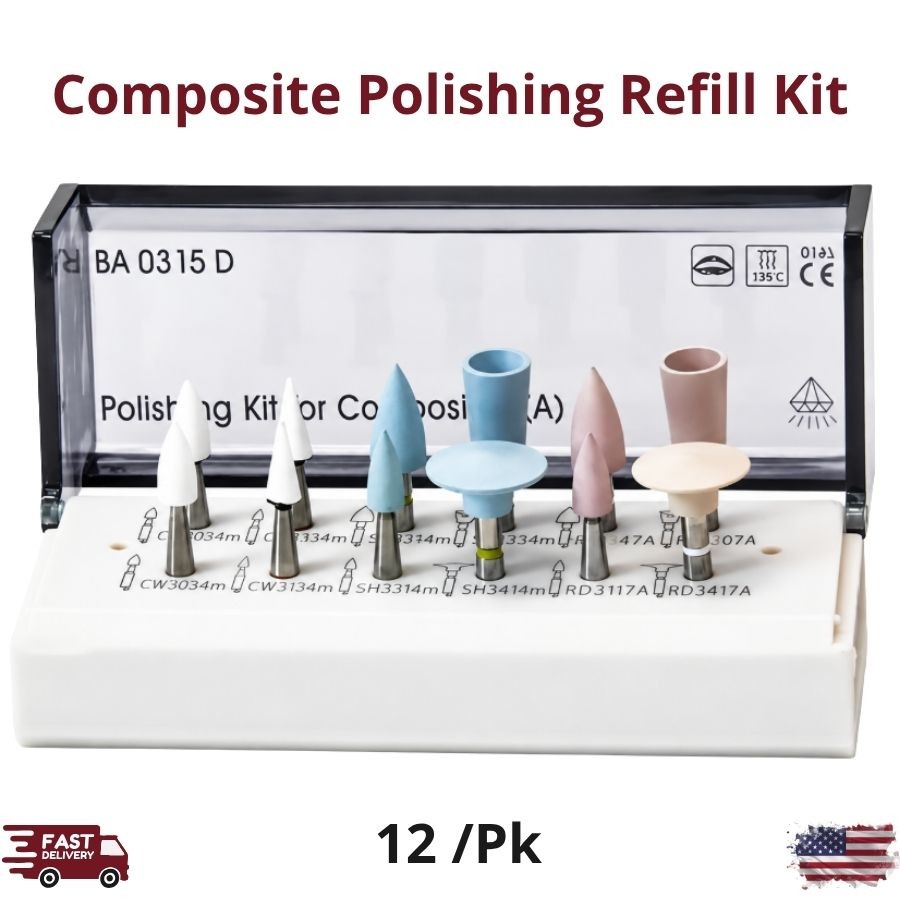 12/Pk Composite Polishing Refill Kit Assorted Polishers System Finishing Refill