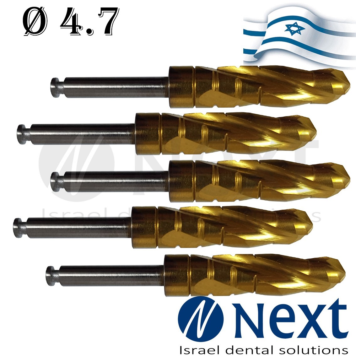 Lot x 5 Surgical Drill External Irrigation 4.7 mm Israel made ET