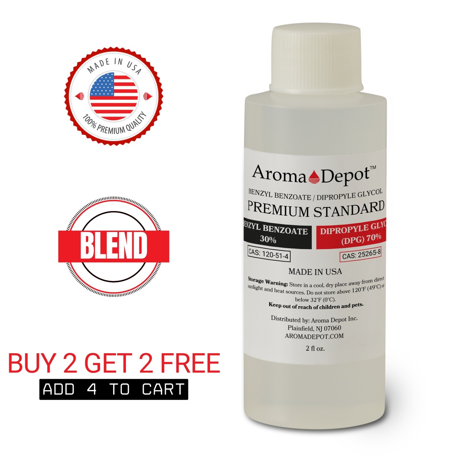 2 oz. – 70/30 DPG & Benzyl Benzoate Blend Dipropylene Glycol Aromatic Compound