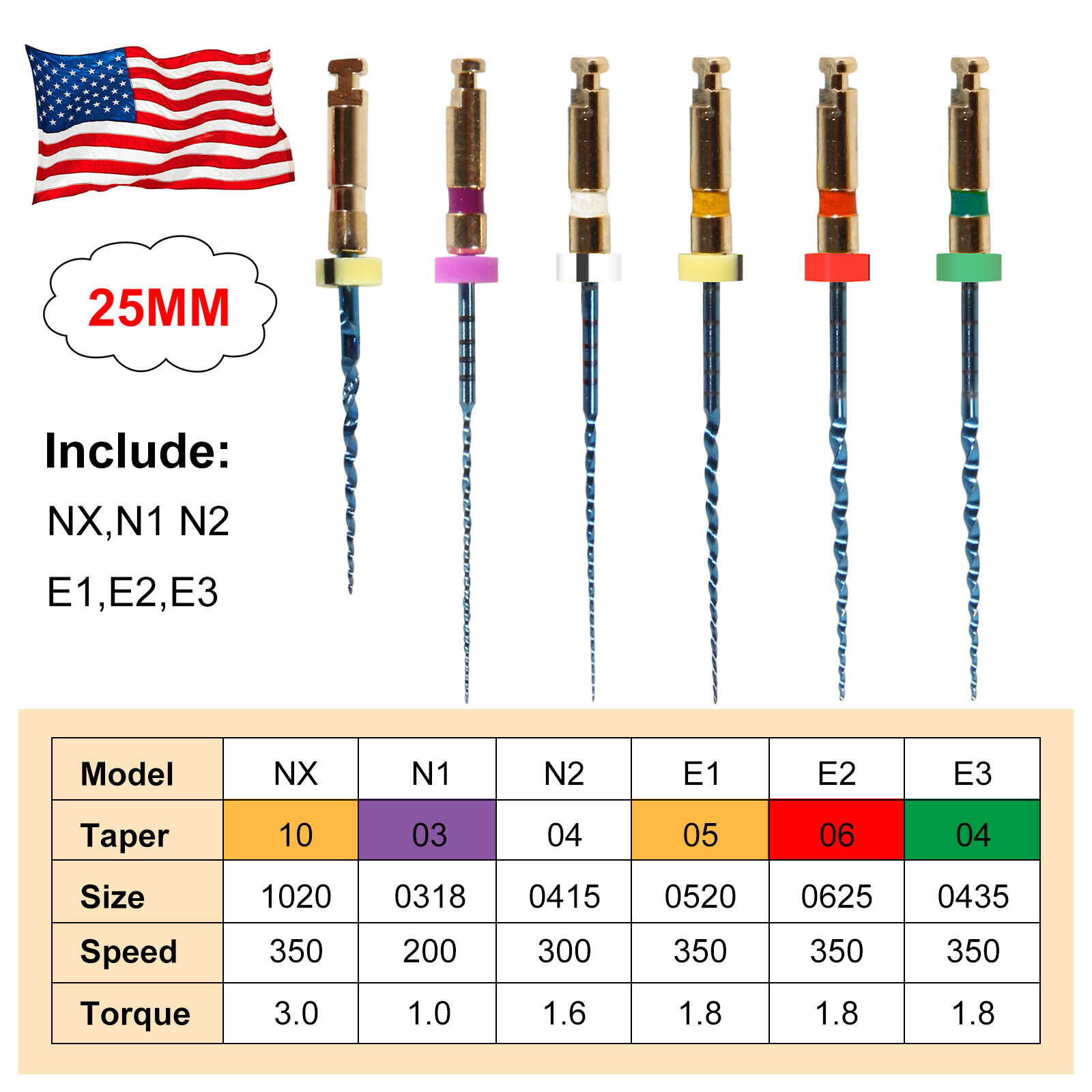 6pcs Sale NiTi Super Files Rotary Tip Endodontic Endo Motor Root Canal DT