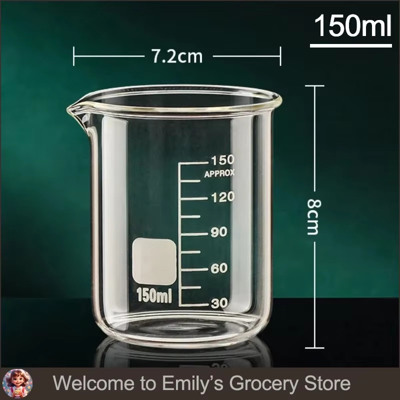 Transparent High Borosilicate Glass Measuring Cup Clear Scale Cup Laboratory Bea