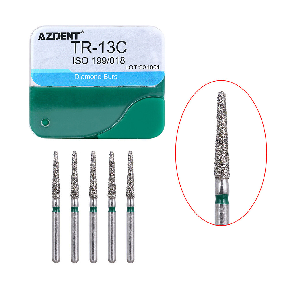 AZDENT 100pcs Dental Diamond FG Burs for High Speed Handpiece Medium FG 1.6mm