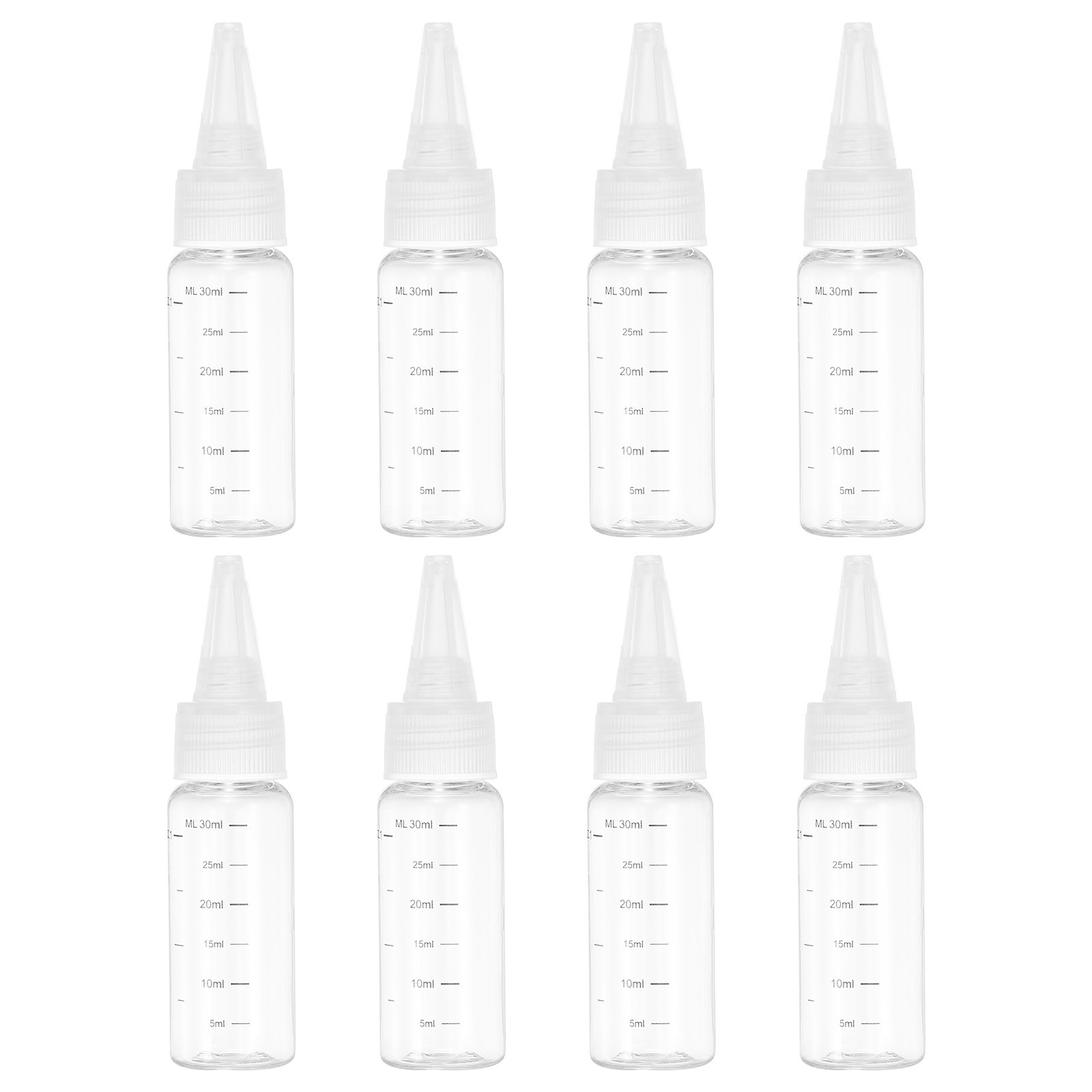 30ml/1OZ Squeeze Bottles with Top Cap, 8 Pcs Dispensing Bottle, Transparent