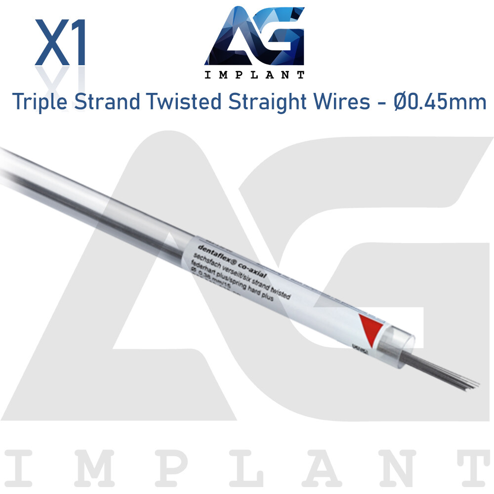 Ø0.45mm Triple Strand Twisted Straight Wire Round Hard Spring Orthodontic Dental