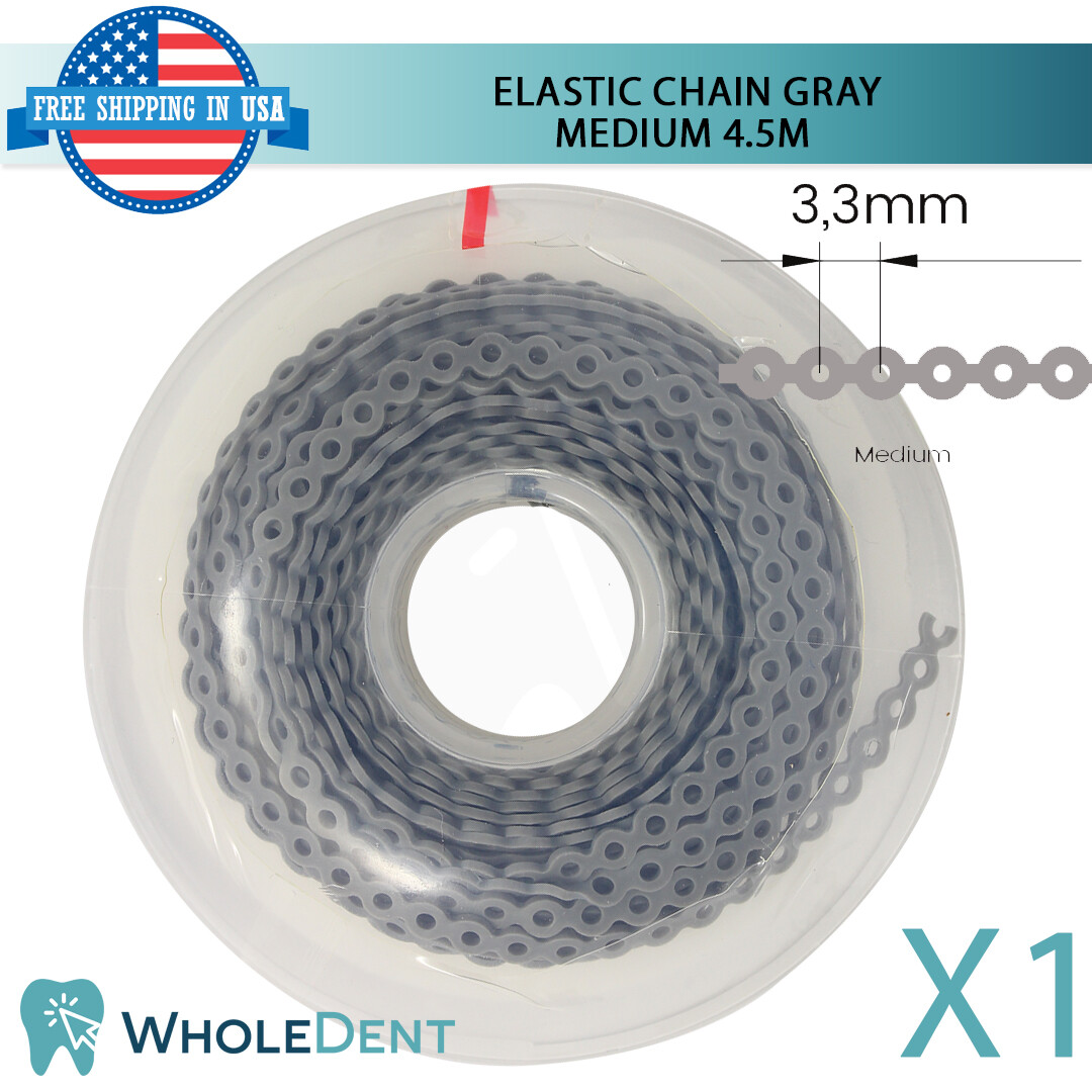 Orthodontic Dental Elastic Chain Gray Medium 4.5m Power Tooth Morelli