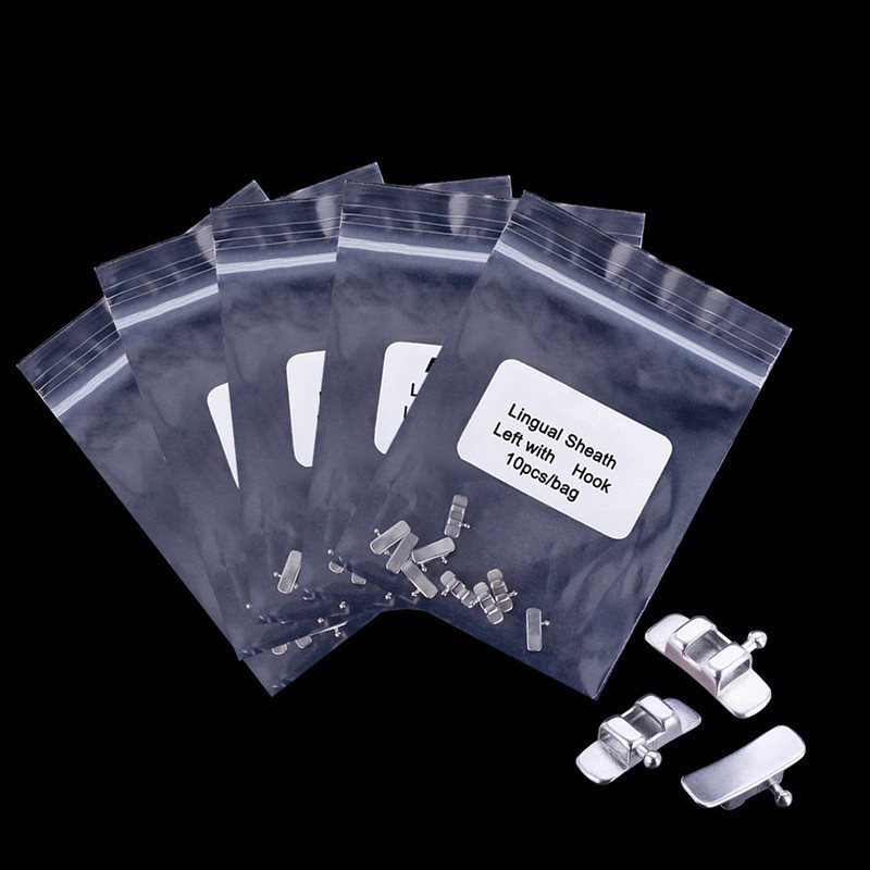 10 Pcs/Pack Dental Ortho Stainless Steel Lingual Sheath Left / Right/ No Hook