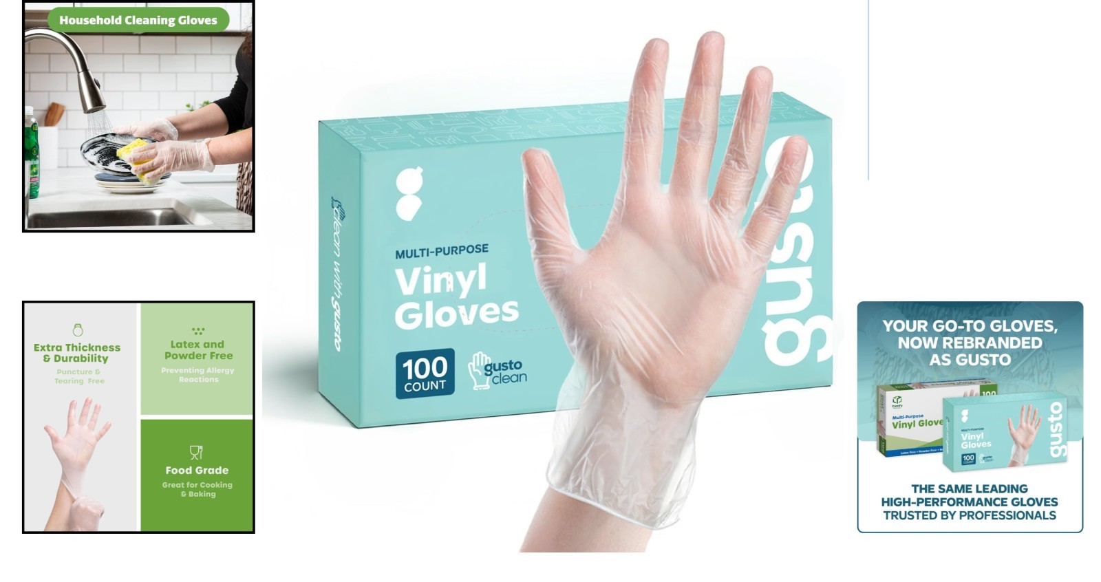 Disposable Vinyl Gloves – 100 Count, BPA-Free, Latex-Free for Cooking & Cleaning