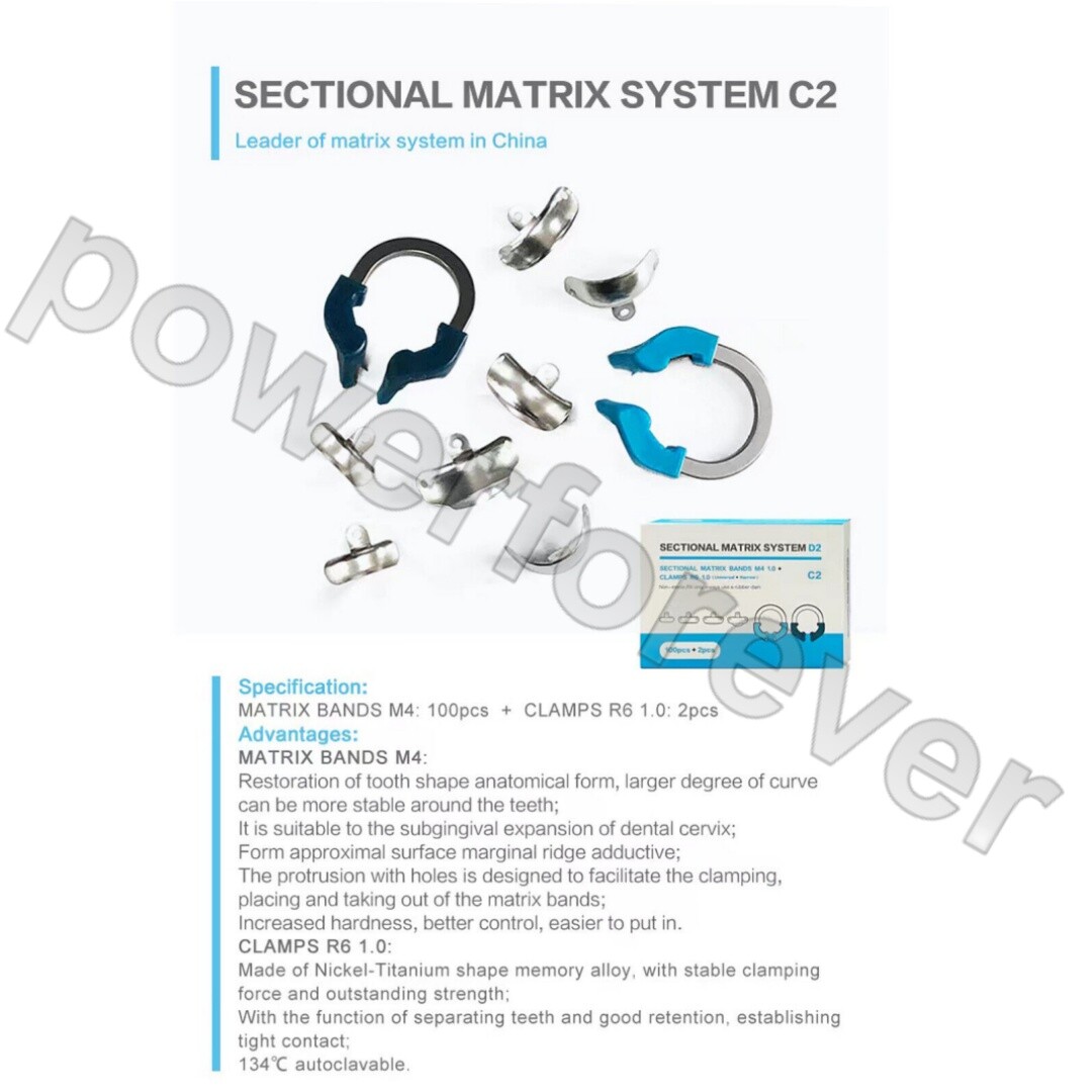 C2 Dental Sectional Contoured Matrix System Matrice Bands Clip Clamp Holder Ring
