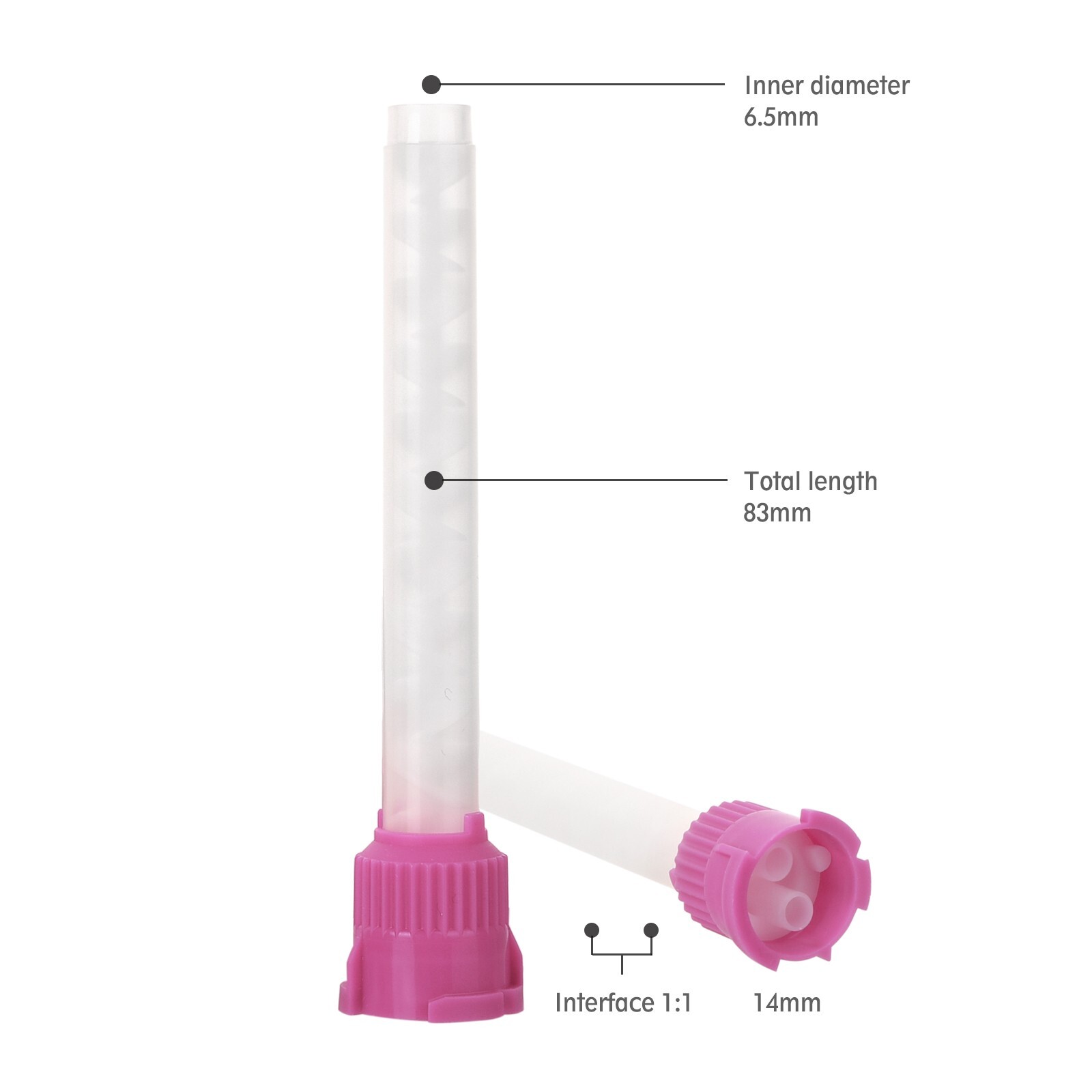 OneMed Dental Mixing Tips Impression HP Tips Purple 8.5mm(1:1) 50Pcs/Bag