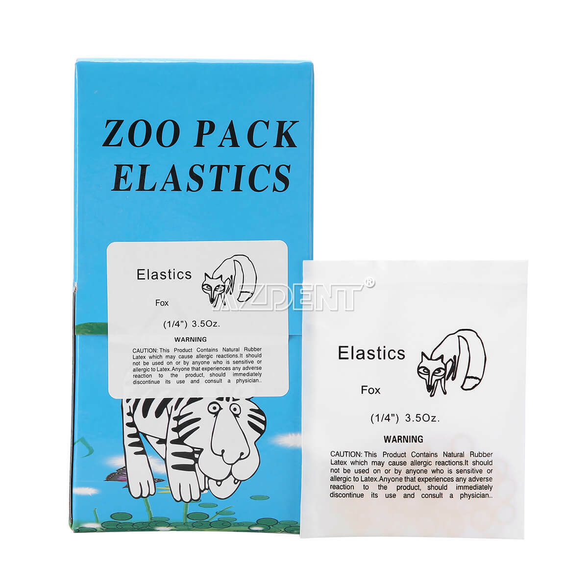 AZDENT Dental Ortho Elastics Latex Braces Rubber Bands 3.5/5.0/6.5OZ 5000Pcs/box