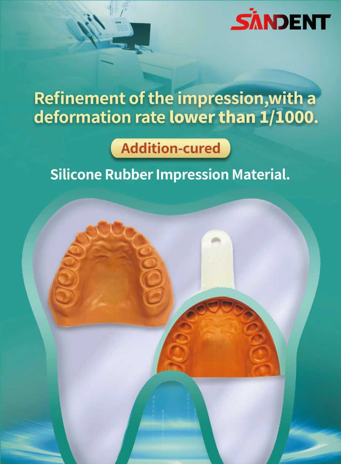 Dental Soft Putty Impression Material (400 g Base + Catalyst) Regular Set