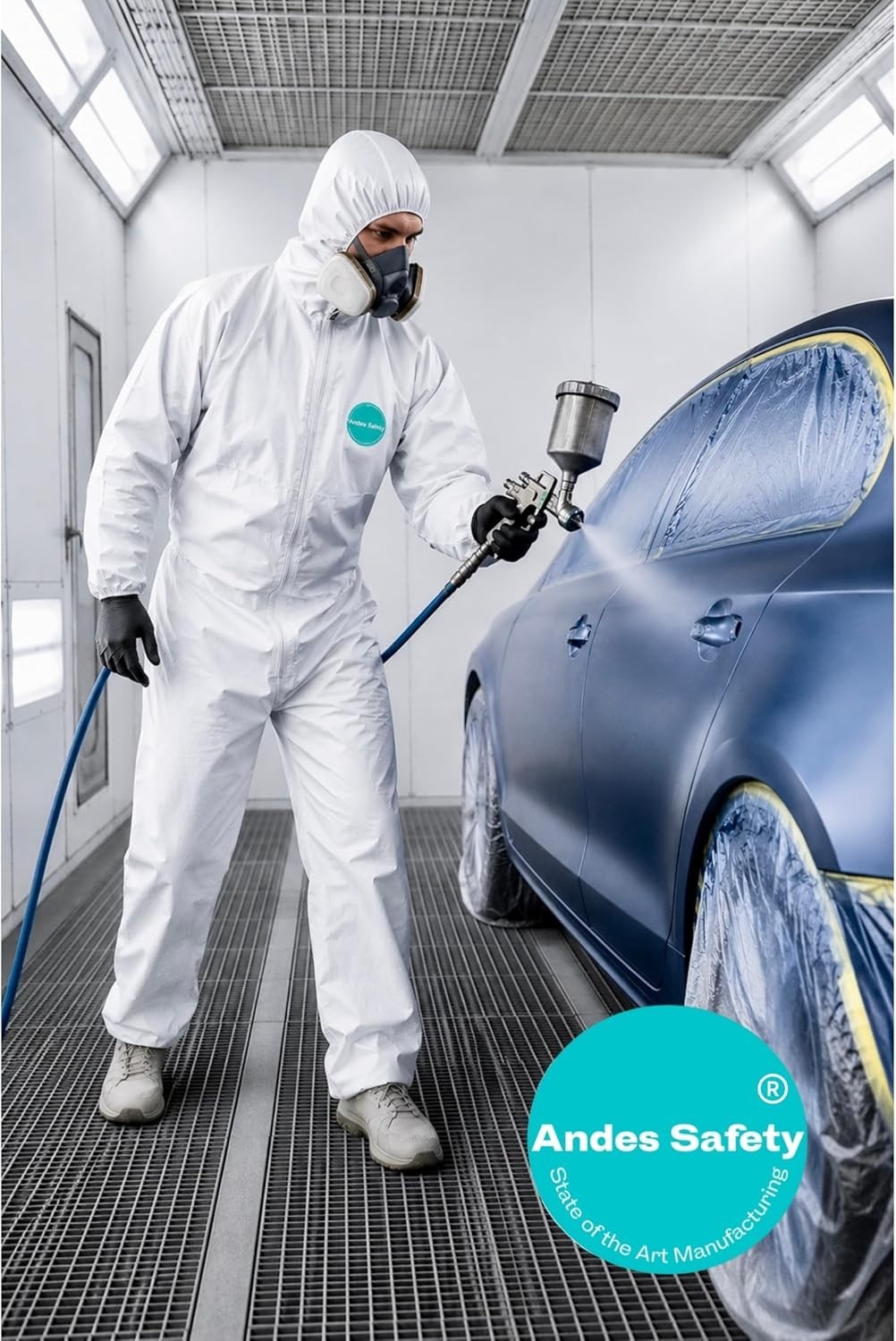6 Individually-Wrapped Heavy Duty Disposable Coveralls with Integrated Hood