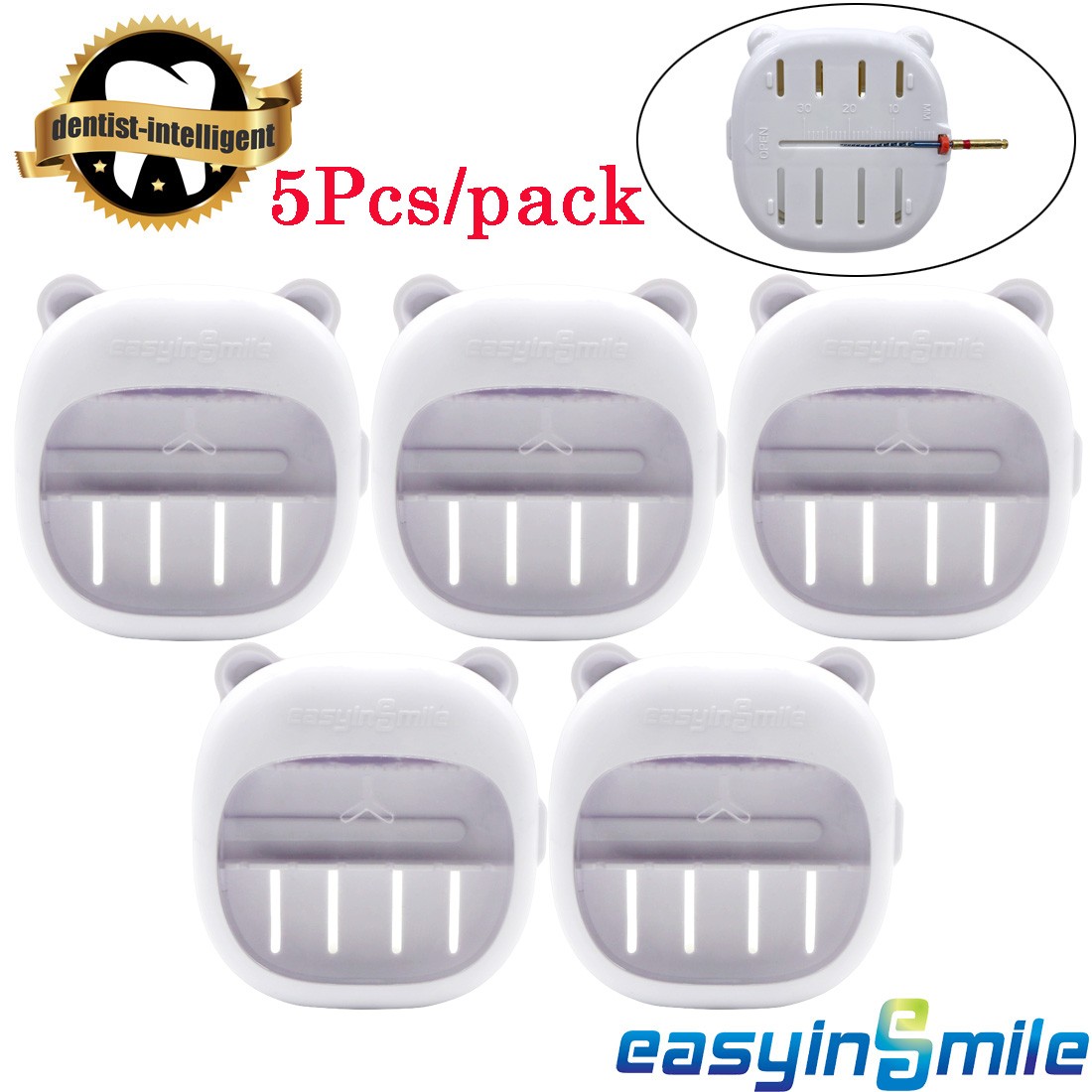 Endo Files Box Measuring Block Dental Organizer Ruler Holder Autoclavable 5Pcs