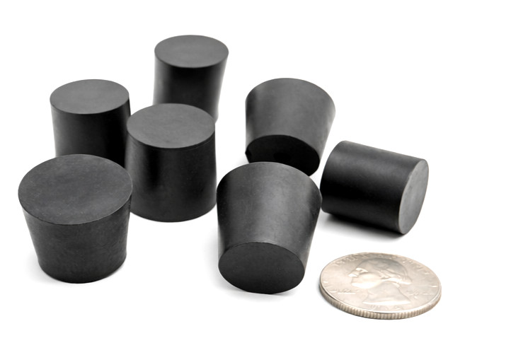 1″ Solid Black Rubber Stoppers Tapered Plug Rubber Cork Fits 1″ ID