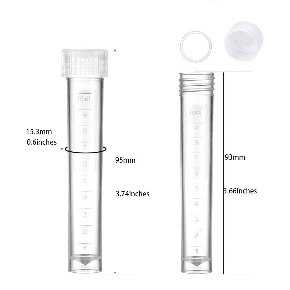 BKMAMLAB 50PCS 10ml Plastic Small Vials with Screw Caps Sample Tubes Cryotube…