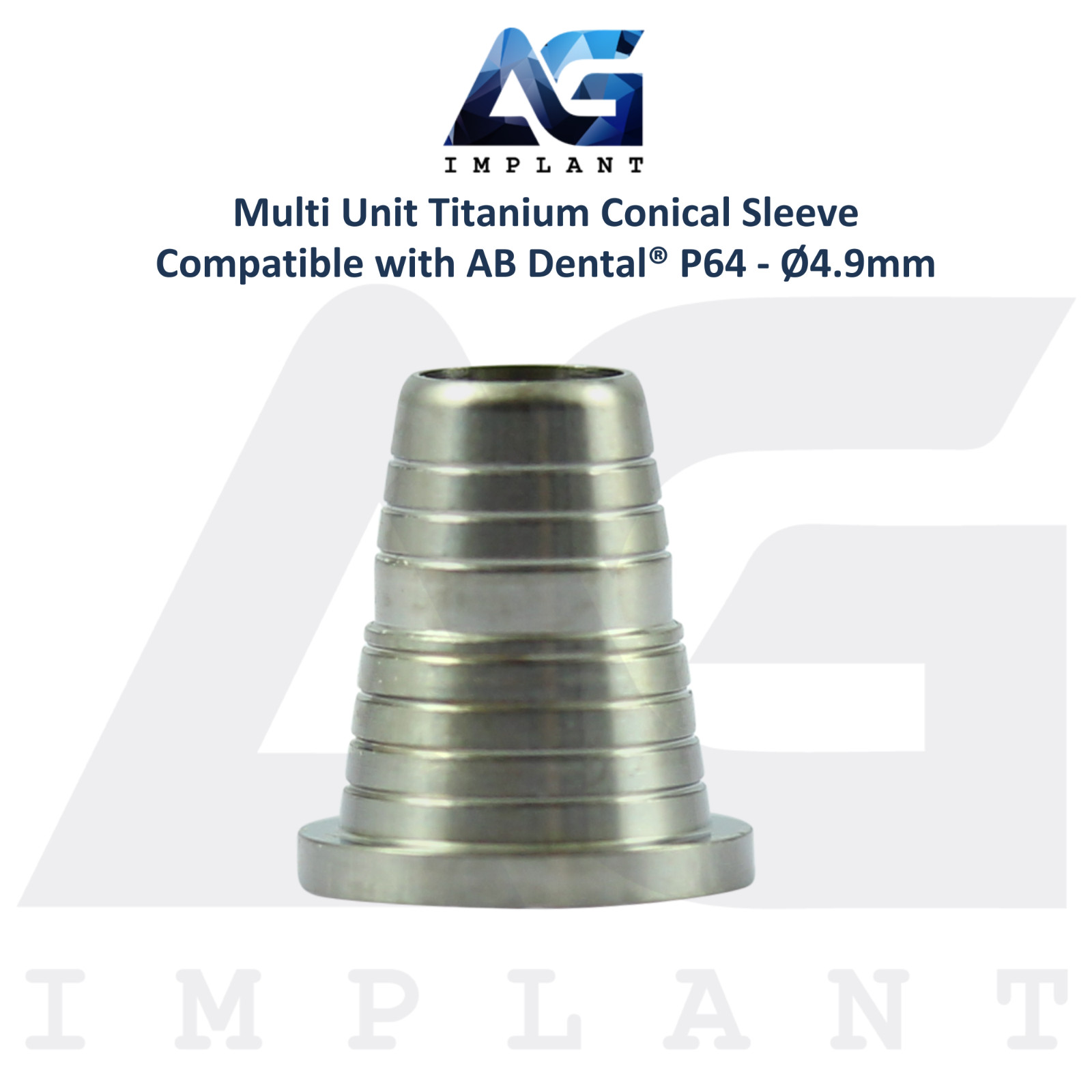 Multi Unit Titanium Conical Sleeve P64 AB Dental® Compatible Ø4.9mm