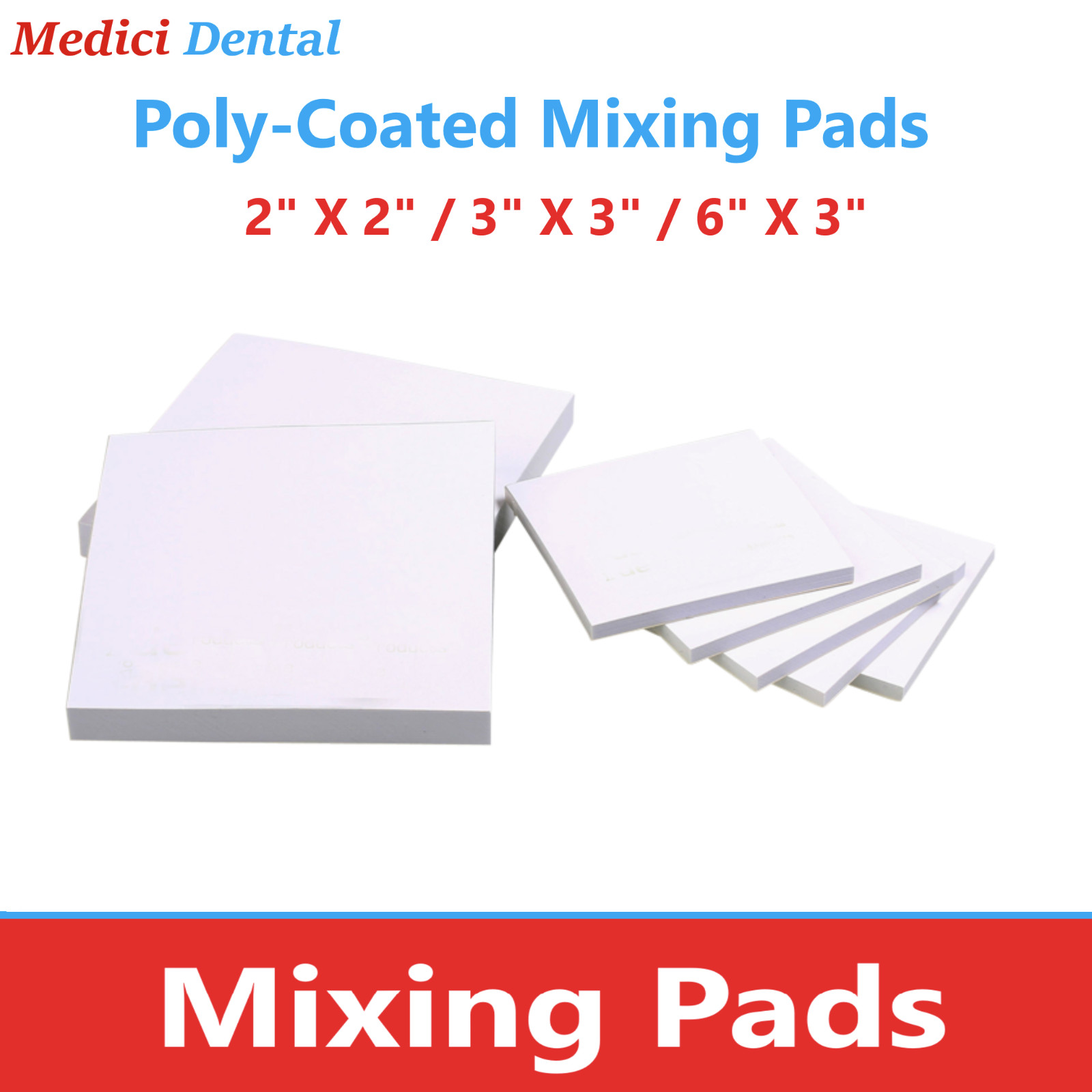 DENTAL IMPRESSION MATERIAL MIXING PADS POLY COATED NON-SKID FOAM 6X3, 200 SHEET