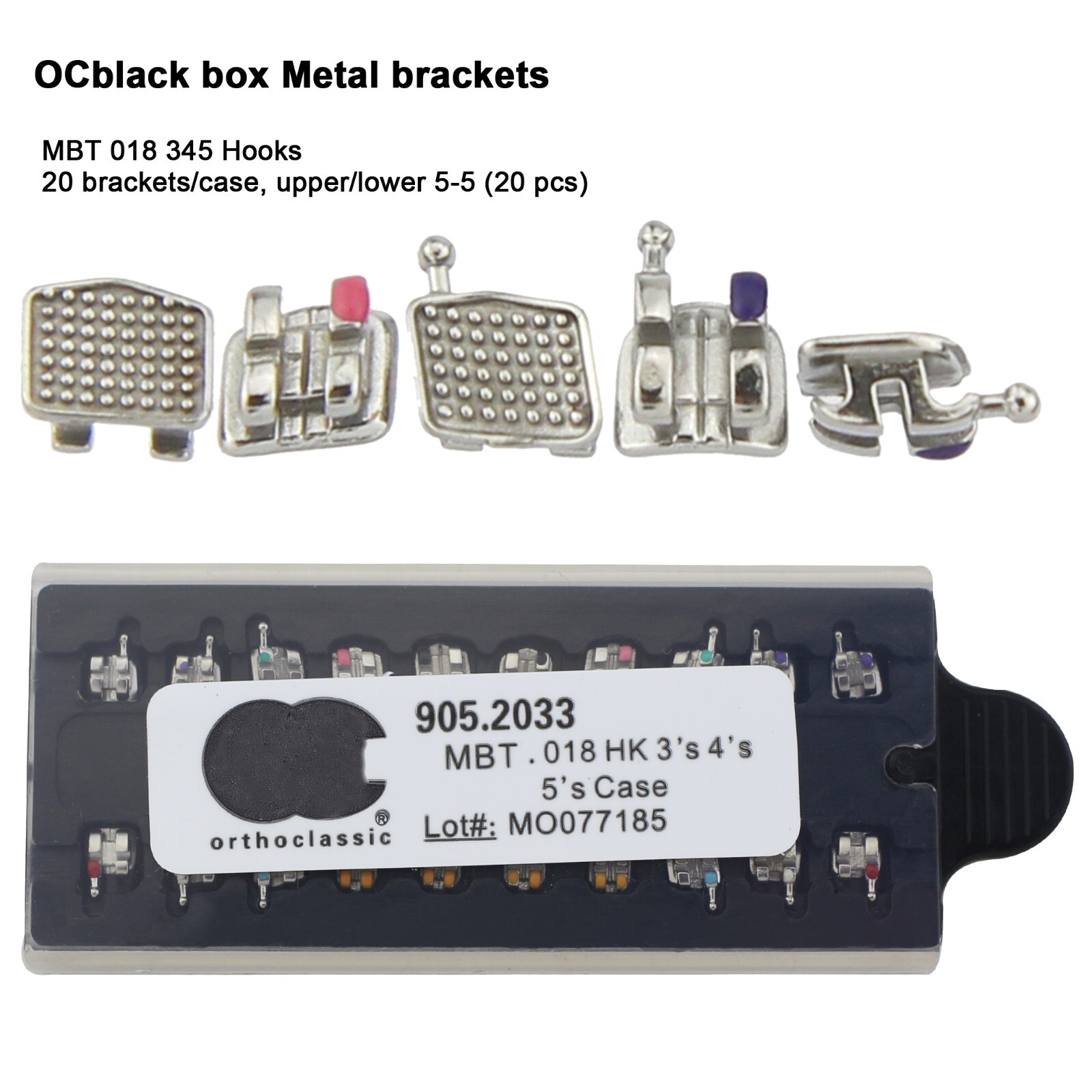 Dental Orthodontic Metal Brackets MIM Mini Braces Roth MBT 022 018 345 Hooks