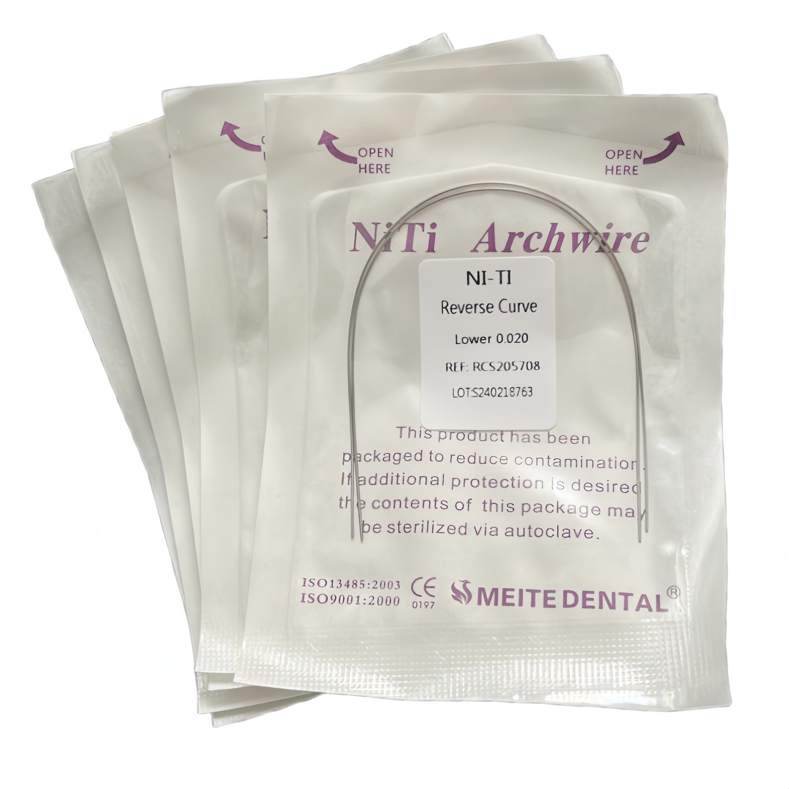 50Pk Dental Reverse Curve SuperElastic NITI Arch Wire 12/14/16/18/20 Upper/Lower